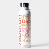 Modern Typografie Rosa Name Weiß Trinkflasche (Links)