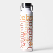Modern Typografie Rosa Name Weiß Trinkflasche (Vorne)