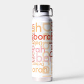 Modern Typografie Rosa Name Weiß Trinkflasche (Rückseite)
