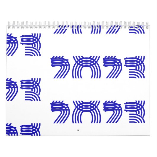 Modern Typografy Blue White Kalender (Titelbild)