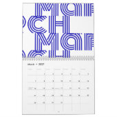 Modern Typografy Blue White Kalender (Mär 2027)