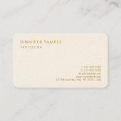 Modern Typografy Business Cards Gold Look Text Visitenkarte (Rückseite)