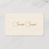Modern Typografy Business Cards Gold Look Text Visitenkarte (Vorderseite)
