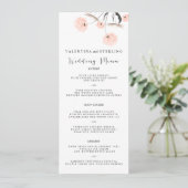 Modern Typografy Dandelion Wedding Menu Menükarte (Stehend Vorderseite)