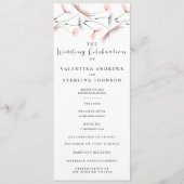 Modern Typografy Dandelion Wedding Program Card Programm (Vorderseite)