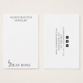 Modern Typografy Earring Display Cards (Vorne & Hinten)