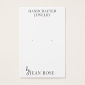 Modern Typografy Earring Display Cards (Vorderseite)