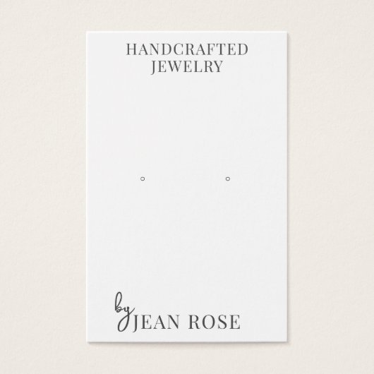 Modern Typografy Earring Display Cards (Vorderseite)