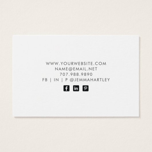 Modern Typografy Earring Display Cards (Rückseite)