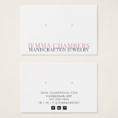 Modern Typografy Earring Juwelier Display Card (Vorne & Hinten)