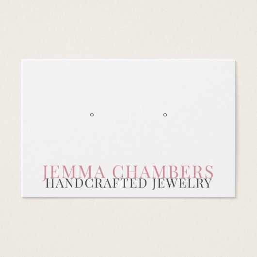 Modern Typografy Earring Juwelier Display Card (Vorderseite)