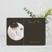 Modern Typografy Foto Bridal Vielen Dank Dankeskarte (Stehend Vorderseite)