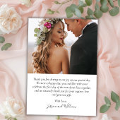 Modern Typografy Foto Wedding Danke Card