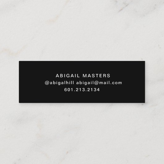 Modern Typografy Graduate Name Card Mini Visitenkarte (Rückseite)