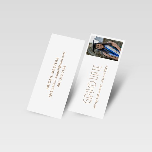 Modern Typografy Graduate Name Card Mini Visitenkarte