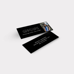 Modern Typografy Graduate Name Card Mini Visitenkarte