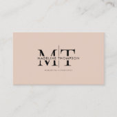 Modern Typografy Monogram Boho Cream QR-Code Visitenkarte (Vorderseite)