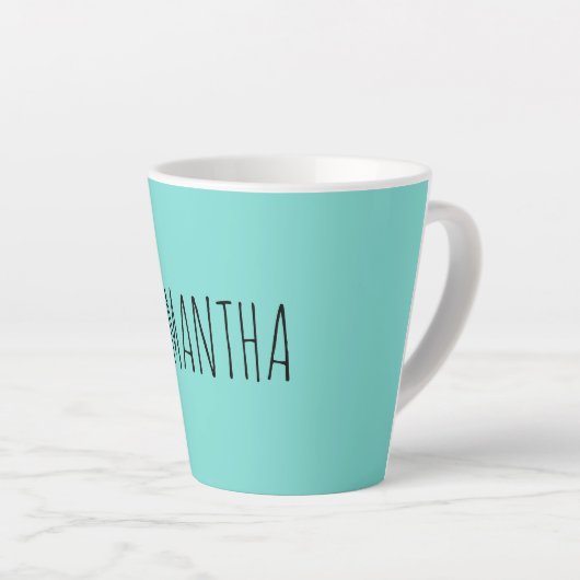 Modern Typografy Name Blue Green Milchtasse (Rechte Ecke)
