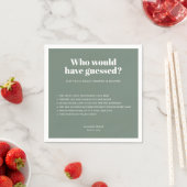 Modern Typografy Sage Green Wedding Fun Fakten Serviette (Beispiel)