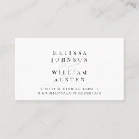 Modern Typografy Wedding Website Insert Card