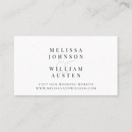 Modern Typografy Wedding Website Insert Card Visitenkarte