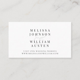 Modern Typografy Wedding Website Insert Card Visitenkarte
