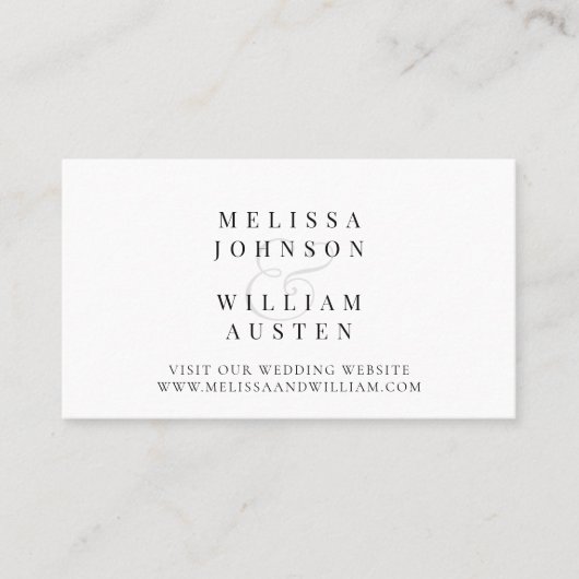 Modern Typografy Wedding Website Insert Card Visitenkarte (Vorderseite)