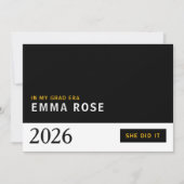 Modern Typographic Grad Era party invitation Einladung (Vorderseite)