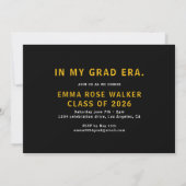 Modern Typographic Grad Era party invitation Einladung (Rückseite)