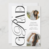 Modern Typography 2 Arch Photo Elegant Graduation Einladung (Vorderseite)