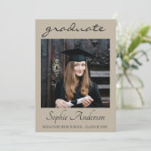 Modern Typography 3 Photo Collage Graduation Party Einladung (Stehend Vorderseite)