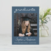 Modern Typography 3 Photo Collage Graduation Party Einladung (Stehend Vorderseite)