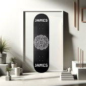 Modern Typography Black and White Celtic Art Funky Skateboard