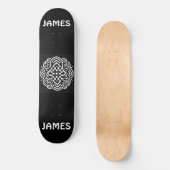 Modern Typography Black and White Celtic Art Funky Skateboard (Vorderseite)