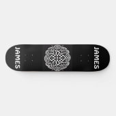 Modern Typography Black and White Celtic Art Funky Skateboard (Horizontal)