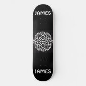 Modern Typography Black and White Celtic Art Funky Skateboard (Vorderseite)