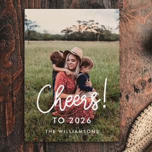 Modern typography Cheers to 2022 New Year's photo Feiertagskarte
