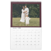Modern Typography Custom Family Photo Burgundy Kalender (Jan 2026)