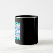 Modern Typography | Custom Name Pastel Holographic Zweifarbige Tasse (Mittel)