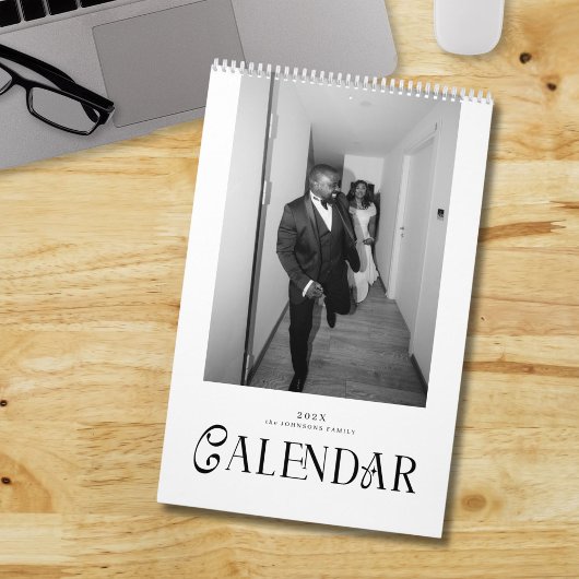 Modern Typography Custom Newlyweds Wedding Photo Kalender