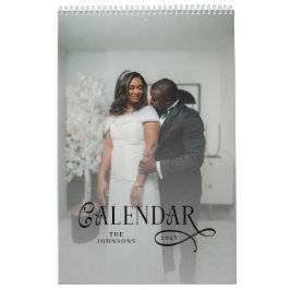 Modern Typography Custom Newlyweds Wedding Photo Kalender