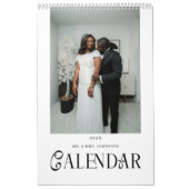 Modern Typography Custom Newlyweds Wedding Photo Kalender (Titelbild)