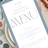 Modern Typography Dusty Blue Save The Date  Menükarte