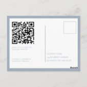 Modern Typography Dusty Blue Save The Date  Postkarte (Rückseite)