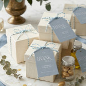 Modern Typography Dusty Blue Wedding Thank You  Geschenkanhänger