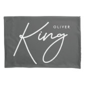 Modern typography elegant king queen pillow case kissenbezug (Vorderseite-Links)