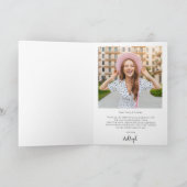 Modern Typography Graduate 2 Photo Thank You Karte (Innenseite)