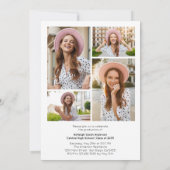 Modern Typography Graduate 4 Photo Collage Einladung (Rückseite)