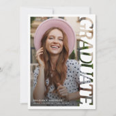 Modern Typography Graduate Photo Graduation Ankündigung (Vorderseite)