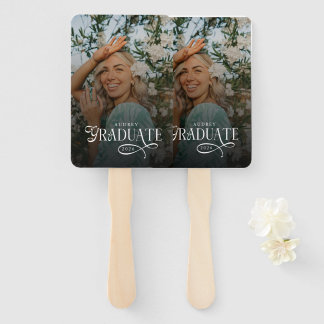 Modern Typography Graduate Photo Graduation Fächer